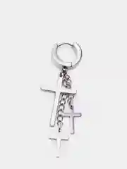 Серьга из стали с цепями и крестами