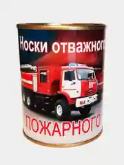 Носки мужские в жестяной банке "Отважного пажарного"