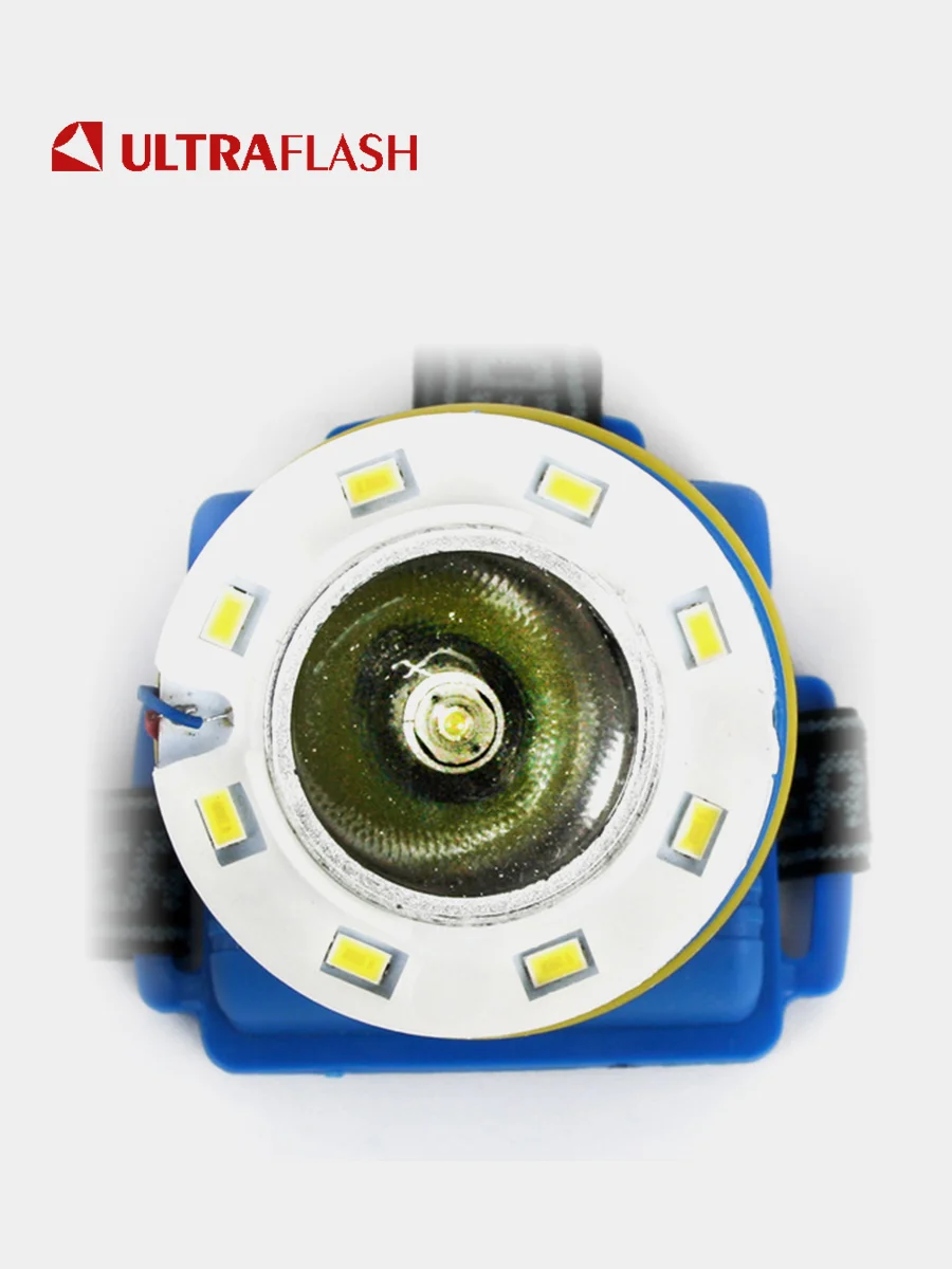 Фонарь налобный Ultraflash 923-TH (1+8 LED, 1.7Вт, 3 x AA)