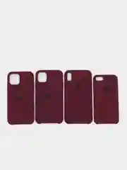 Багровый чехол силиконовый iPhone 6, 6S, 7, 8, X, XS, XR, 11, 12 Soft Touch