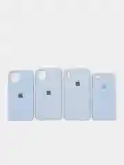 Голубой чехол силиконовый iPhone 6, 6S, 7, 8, X, XS, XR, 11, 12 Soft Touch