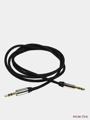 Кабель AUX Iron Selection AR-03, резиновый, с металлической оплёткой, 1 м
