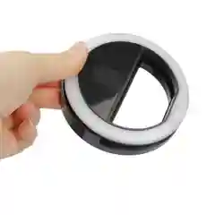 Вспышка-кольцо для селфи Selfie Ring Light со встроенным аккумулятором черная