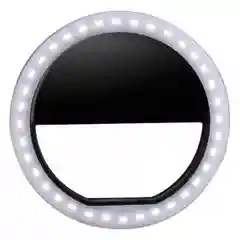 Вспышка-кольцо для селфи Selfie Ring Light со встроенным аккумулятором черная