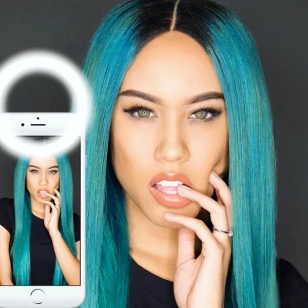 Вспышка-кольцо для селфи Selfie Ring Light со встроенным аккумулятором черная