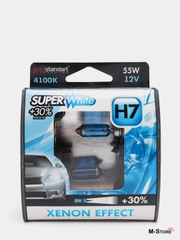 Авто лампы галогенные головного света "Super White" H7, 12В, 55Вт, PX26d эффект ксенона