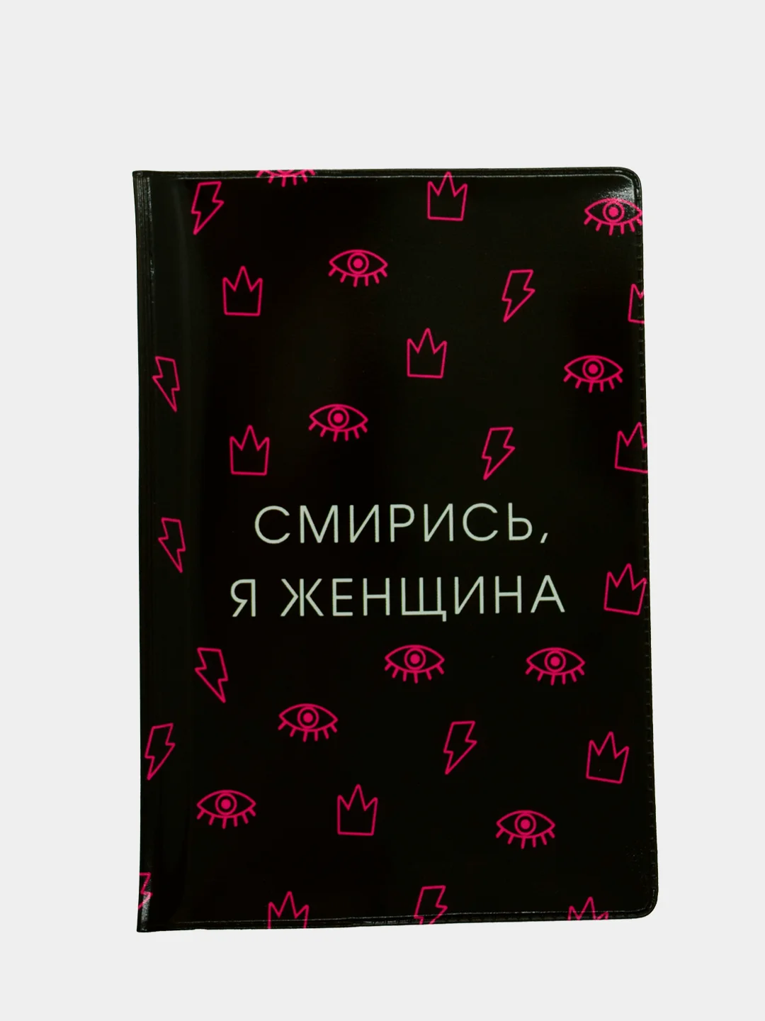 Коричневый обложка на паспорт, с принтом