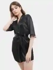 Черный халат женский, домашний