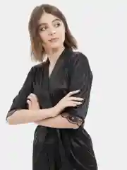 Черный халат женский, домашний