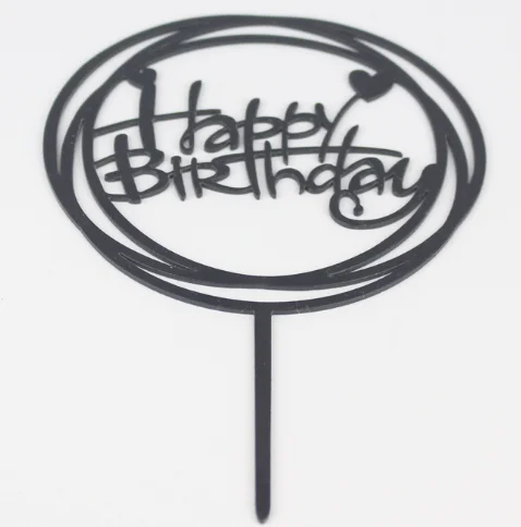 Розовый топперы для торта Happy Birthday