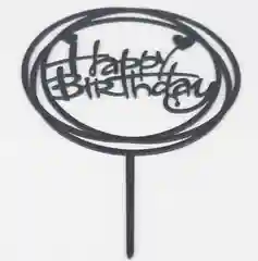 Розовый топперы для торта Happy Birthday