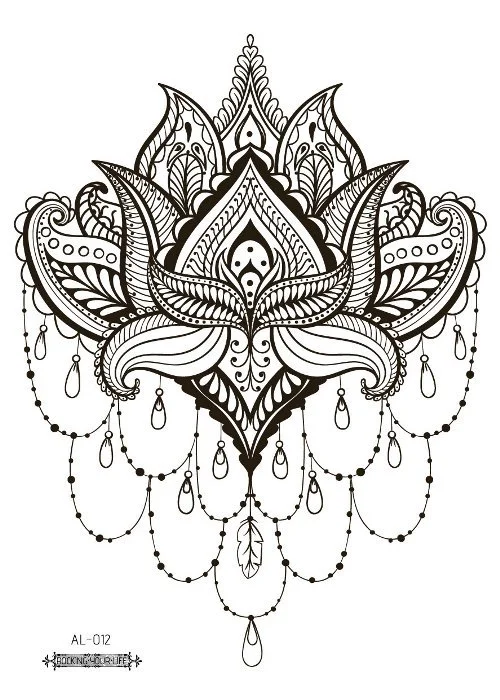 Терракотовый временная переводная татуировка, 21*15 cm