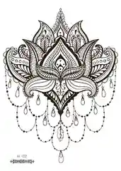 Терракотовый временная переводная татуировка, 21*15 cm