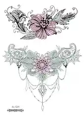 Красный временная переводная татуировка, 21*15 cm
