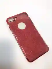 Красный защитный силиконовый чехол для iPhone 7 Plus, 8 Plus, блестящий