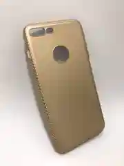 Золотой защитный силиконовый чехол для iPhone 7 Plus, 8 Plus, блестящий