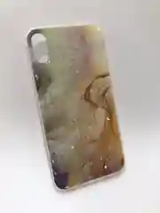 Защитный силиконовый чехол для iPhone XR, мраморный, блестящий