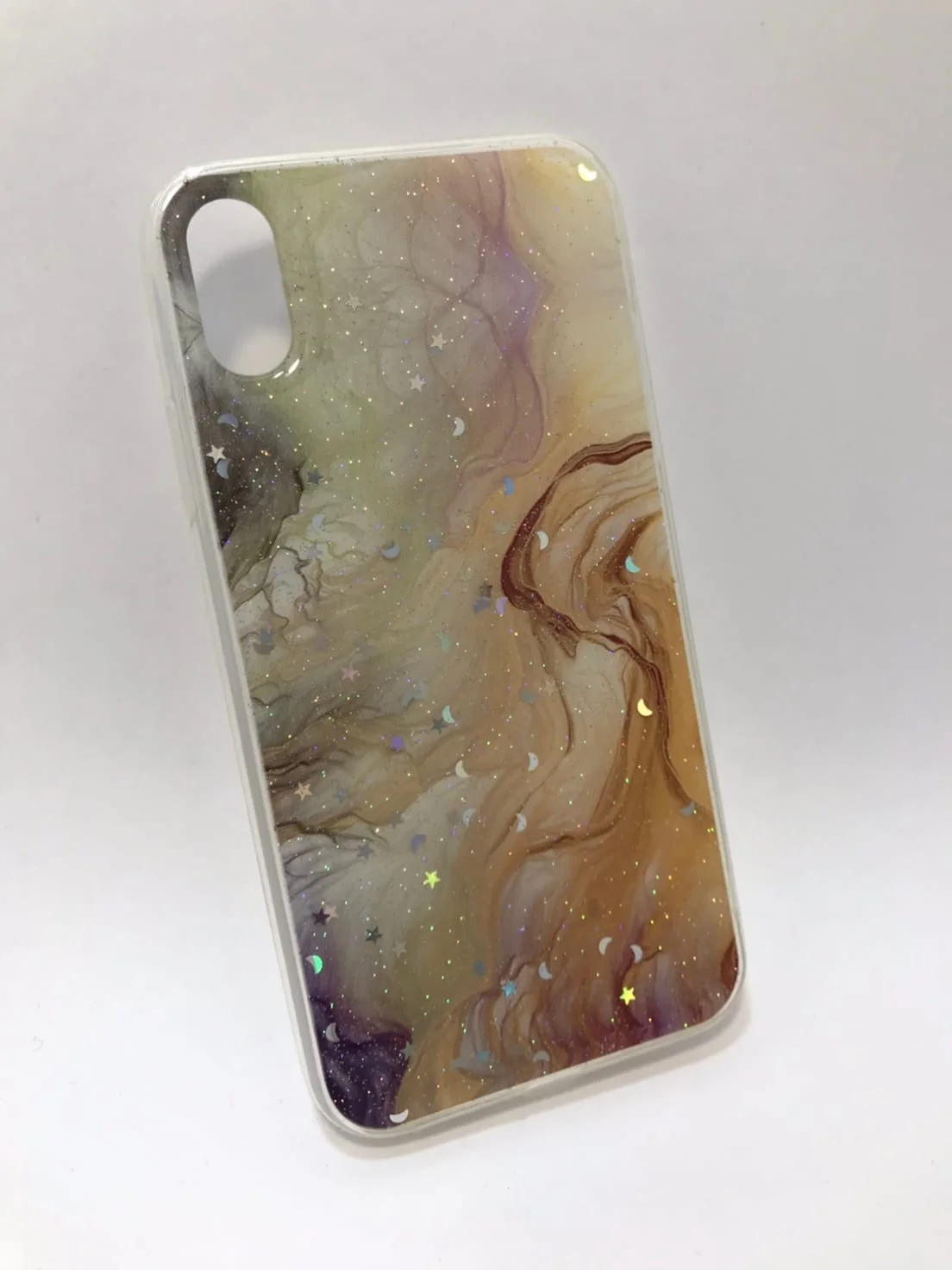 Карамельный защитный силиконовый чехол для iPhone XR, мраморный, блестящий