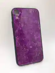 Фиолетовый защитный силиконовый чехол для iPhone XR, мраморный, блестящий