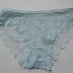 Голубой кружевные женские трусы