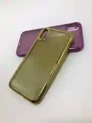 Защитный силиконовый чехол для iPhone X / XS со стразами, золото