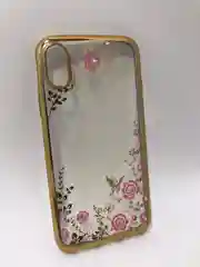 Защитный силиконовый чехол для iPhone X / XS со стразами, золото