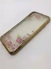 Защитный силиконовый чехол для iPhone X / XS со стразами, золото