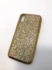 Защитный силиконовый чехол для iPhone X / XS со стразами, золото