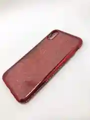 Красный защитный силиконовый чехол для iPhone X / XS со стразами, золото