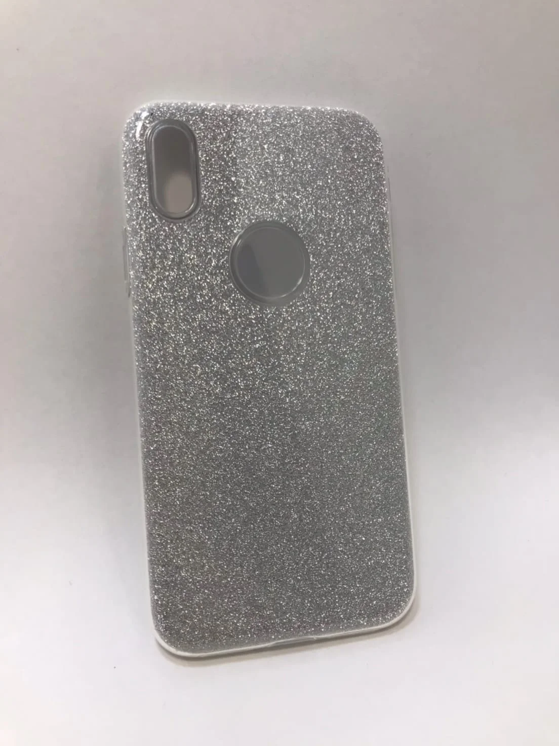 Серый меланж защитный силиконовый чехол для iPhone X, iPhone XS, блестящий