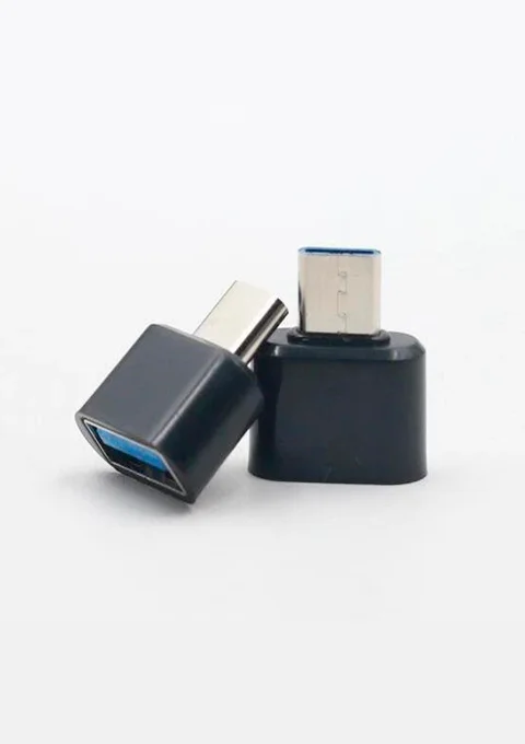 Черный переходник с USB 3.0 на Type-C 2.0