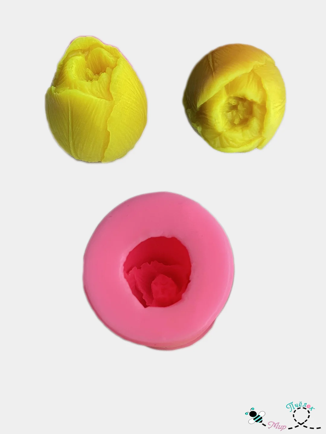 Желтый молд силиконовый 3D "Тюльпан"