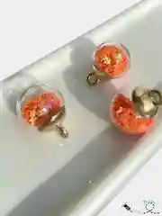 Прозрачные стеклянные шарики со звездами, D-14 мм, 2 шт, подвеска