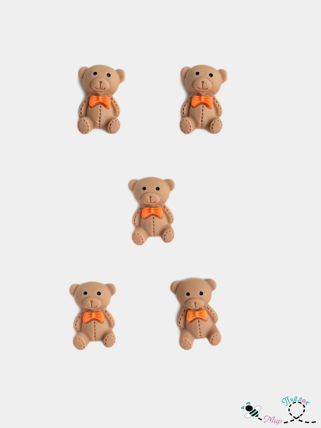 Коричневый кабошон Медвежок