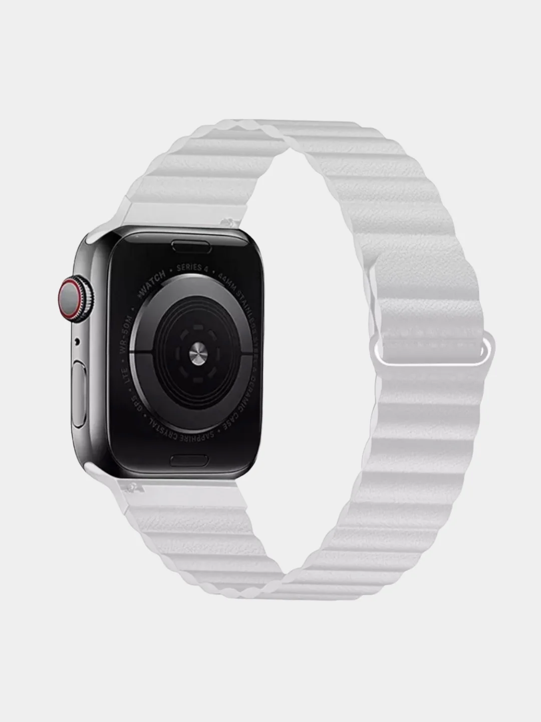 Белый ремешок кожаный для Apple Watch 38/40mm, 42/44mm.