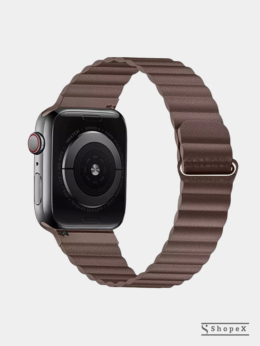 Бежевый меланж ремешок кожаный для Apple Watch 38/40mm, 42/44mm.
