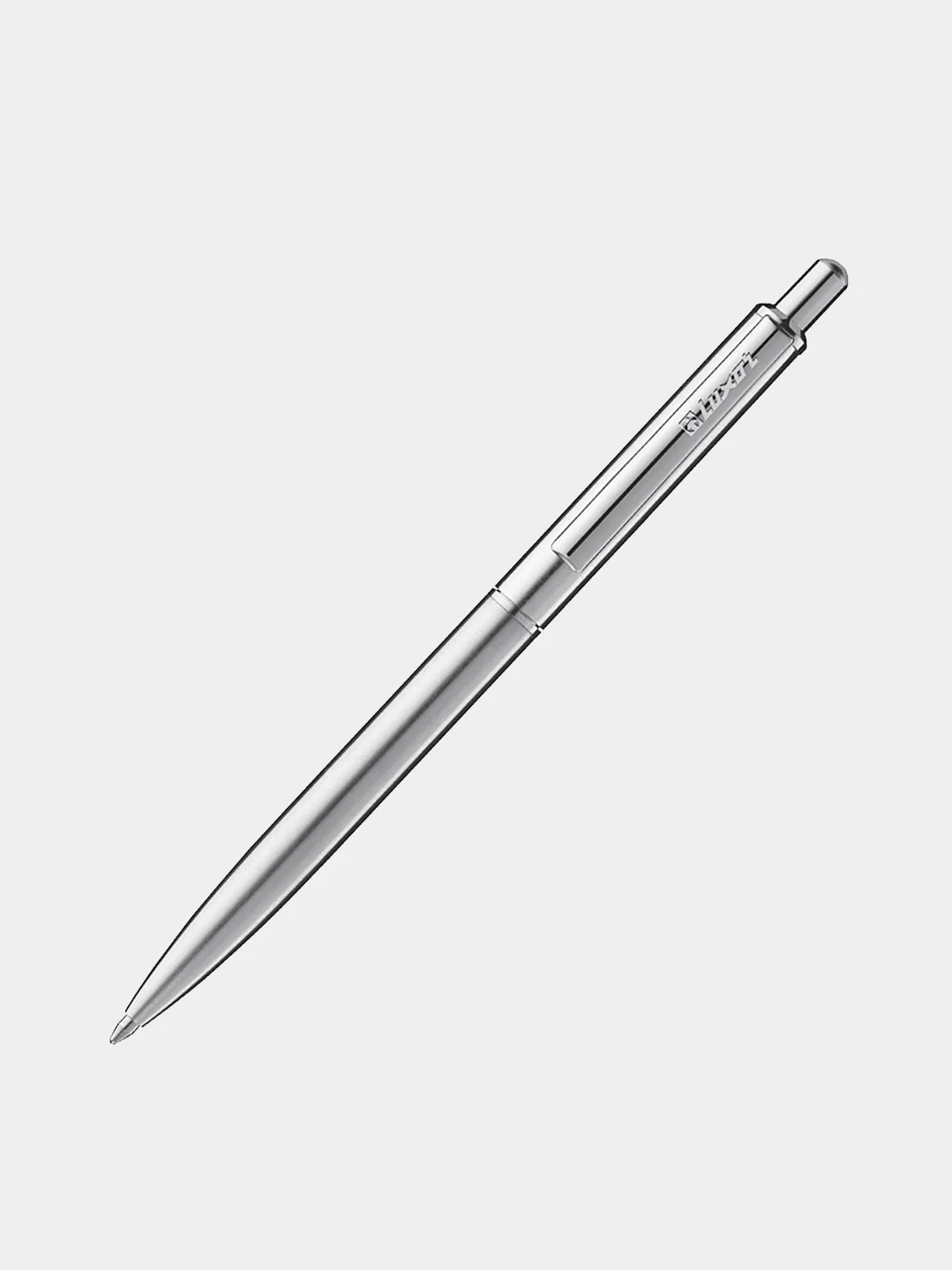 Серебряный ручка бизнес, шариковая, Luxor "Sterling", синяя, 1,0 мм, кнопочный механизм
