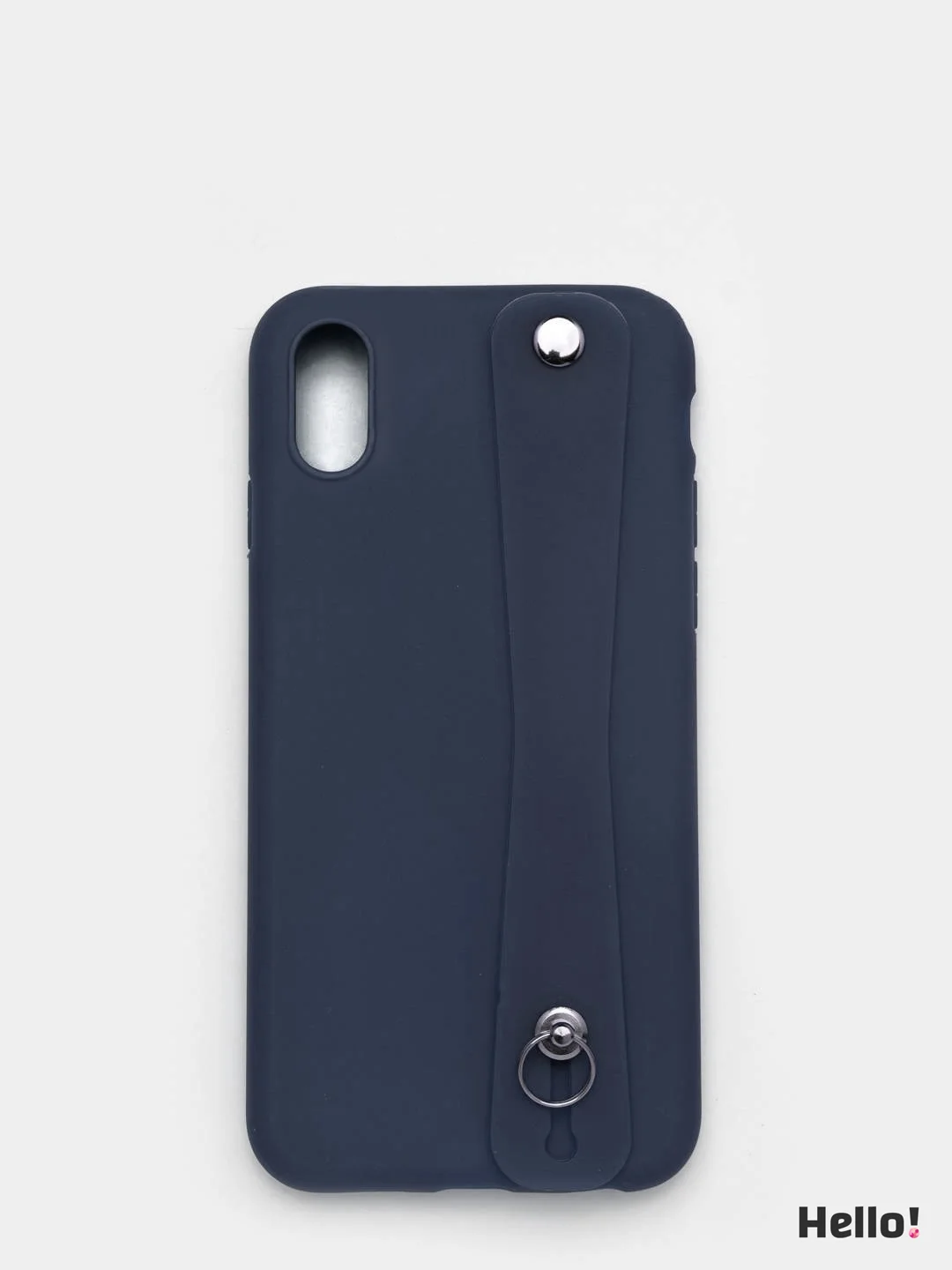 Синий чехол для Apple iPhone X / XS, силиконовый, с ручкой