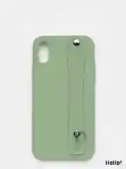 Оливковый чехол для Apple iPhone X / XS, силиконовый, с ручкой