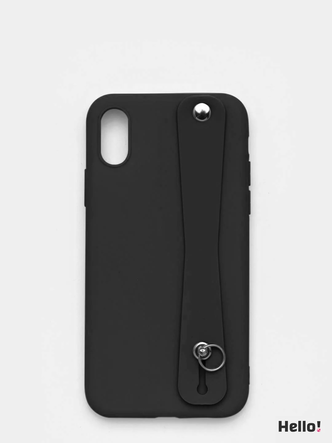 Черный чехол для Apple iPhone X / XS, силиконовый, с ручкой