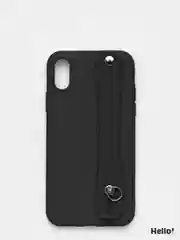 Черный чехол для Apple iPhone X / XS, силиконовый, с ручкой