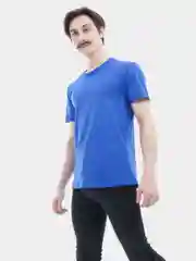 Синий мужская футболка, хлопок, прямой крой