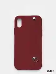 Багровый чехол для Apple iPhone XS Max силиконовый, с ручкой