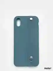 Бирюзовый чехол для Apple iPhone XS Max силиконовый, с ручкой