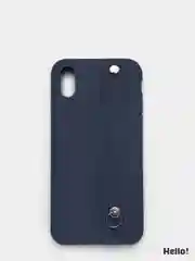 Синий чехол для Apple iPhone XS Max силиконовый, с ручкой