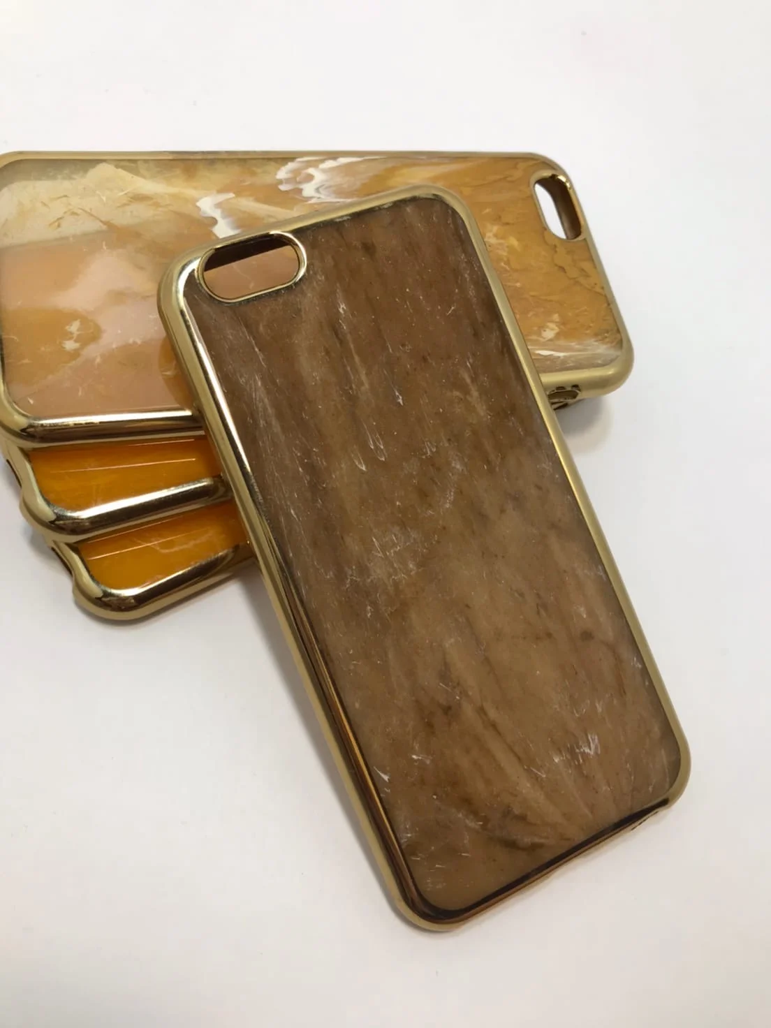 Коричневый защитный силиконовый чехол для iPhone 6, iPhone 6S, мраморные