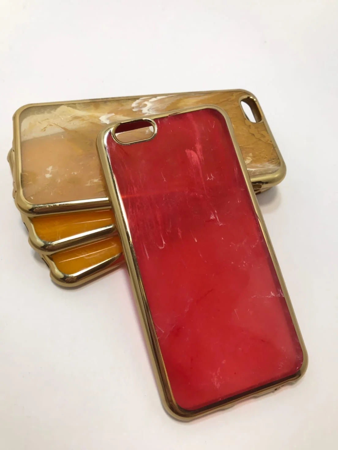 Красный защитный силиконовый чехол для iPhone 6, iPhone 6S, мраморные