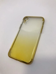 Силиконовый чехол для iPhone XR, золотая окантовка, градиент