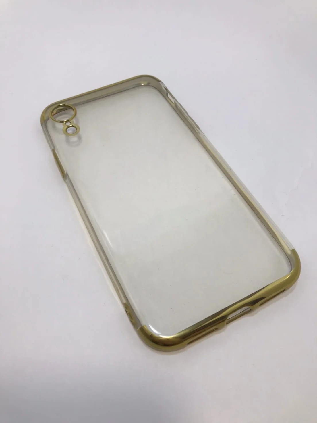 Силиконовый чехол для iPhone XR, золотая окантовка, градиент