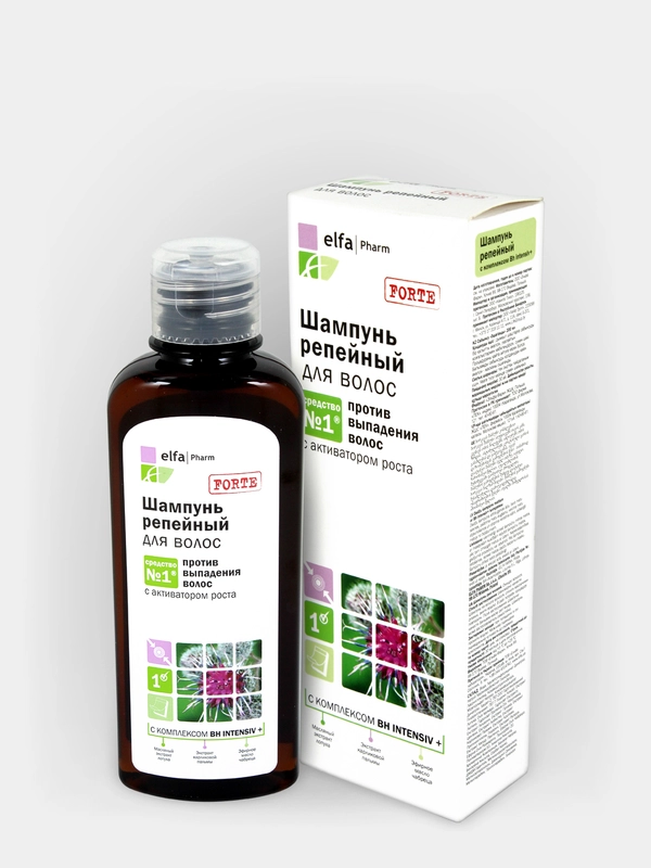 Elfa Pharm Шампунь Репейный против выпадения волос с активатором роста, 200 мл